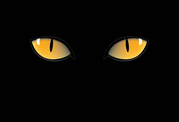 Oranžové Kočičí Oči Tmavých Nigth — Stockový vektor