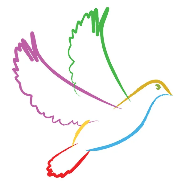 颜色鸽子的和平或圣诞节季节 — 图库矢量图片