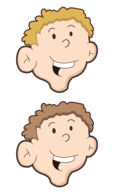 kocaman bir gülümseme ile iki çocuk yüzünün ayarla