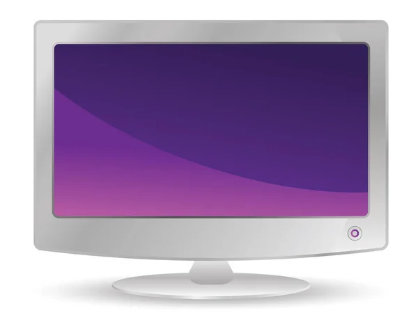 Ordinateur Bureau Moniteur Avec Écran Violet — Image vectorielle