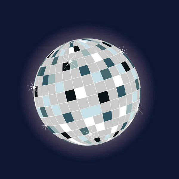 Colored Disco Ball Teh Dance Floor — Stock Vector