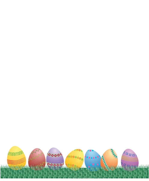 Velikonoční Vajíčka Trávu Vektor — Stockový vektor