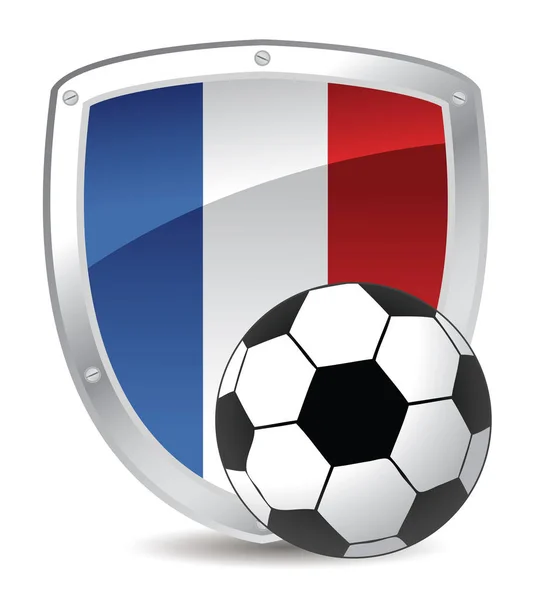 France Bouclier Soccer Couleurs — Image vectorielle