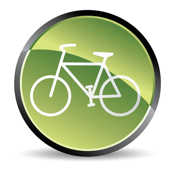 Ícone Bicicleta Verde Modo Vetorial — Vetor de Stock