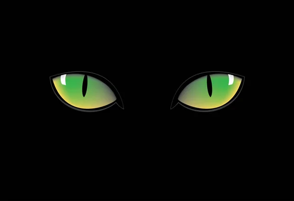 Verde Gato Ojos Oscuro Nigth — Archivo Imágenes Vectoriales