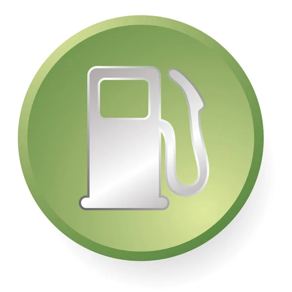 Icono Bomba Gas Verde Plata — Vector de stock