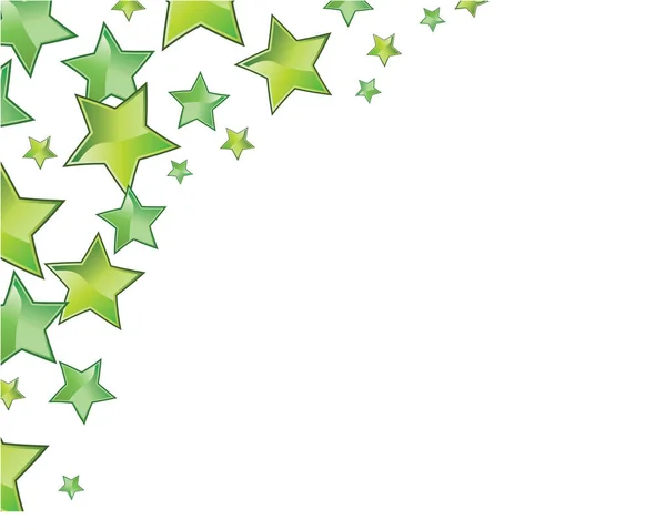 すべての季節のための緑の星のフレーム — ストックベクタ