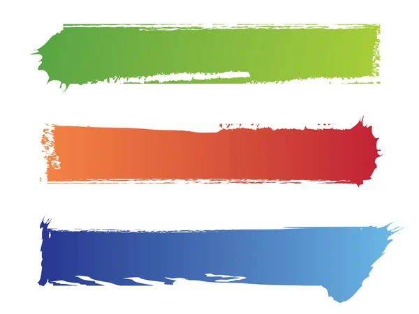 Σετ Των Τριών Χρωμάτων Grungy Πανό Για Web Εκτύπωση — Διανυσματικό Αρχείο