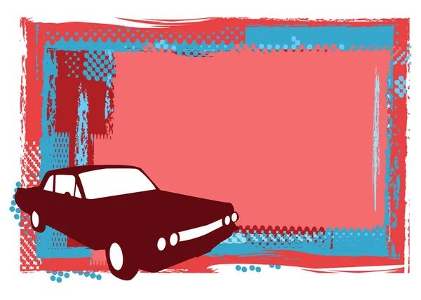 Grungy Kırmızı Çerçeve Arka Plan Araba Dekor Için — Stok Vektör