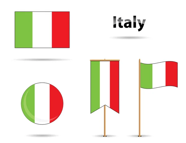 Набір Чотирьох Різних Прапорів Італії — стоковий вектор
