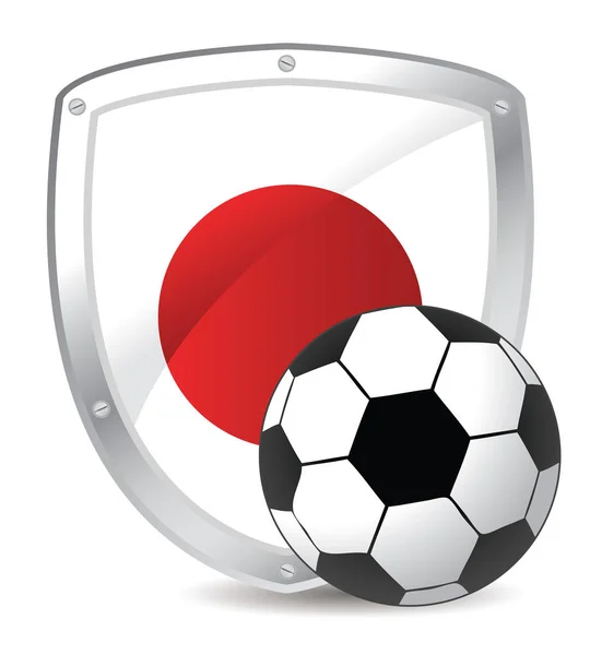 Bouclier Japonais Ballon Football — Image vectorielle