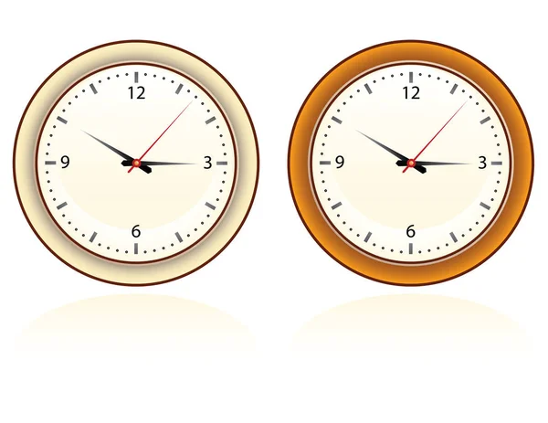 Ensemble Deux Horloge Murale Pour Maison Bureau — Image vectorielle
