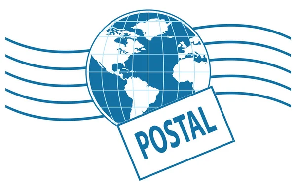 World Postage Stamp Center Blue — Stock Vector