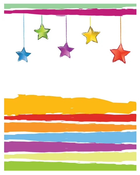 Ilustração Vetorial Colorida Cartão Natal Com Estrelas — Vetor de Stock