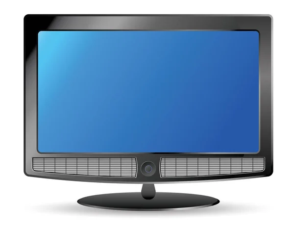 Plasma tv y altavoces — Vector de stock