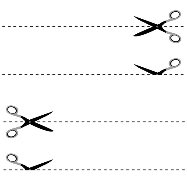 Ножиці вирізані лінії дуету — стоковий вектор