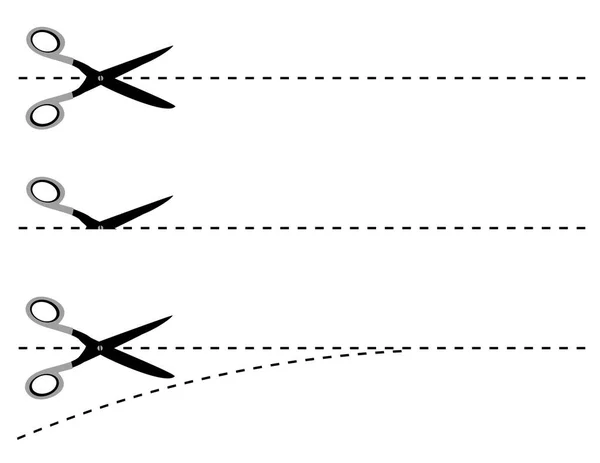 Ножиці лінії розрізання — стоковий вектор