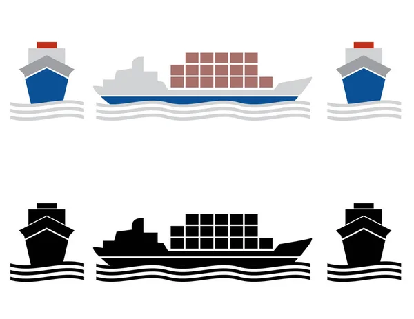 Ícones de carga navio — Vetor de Stock