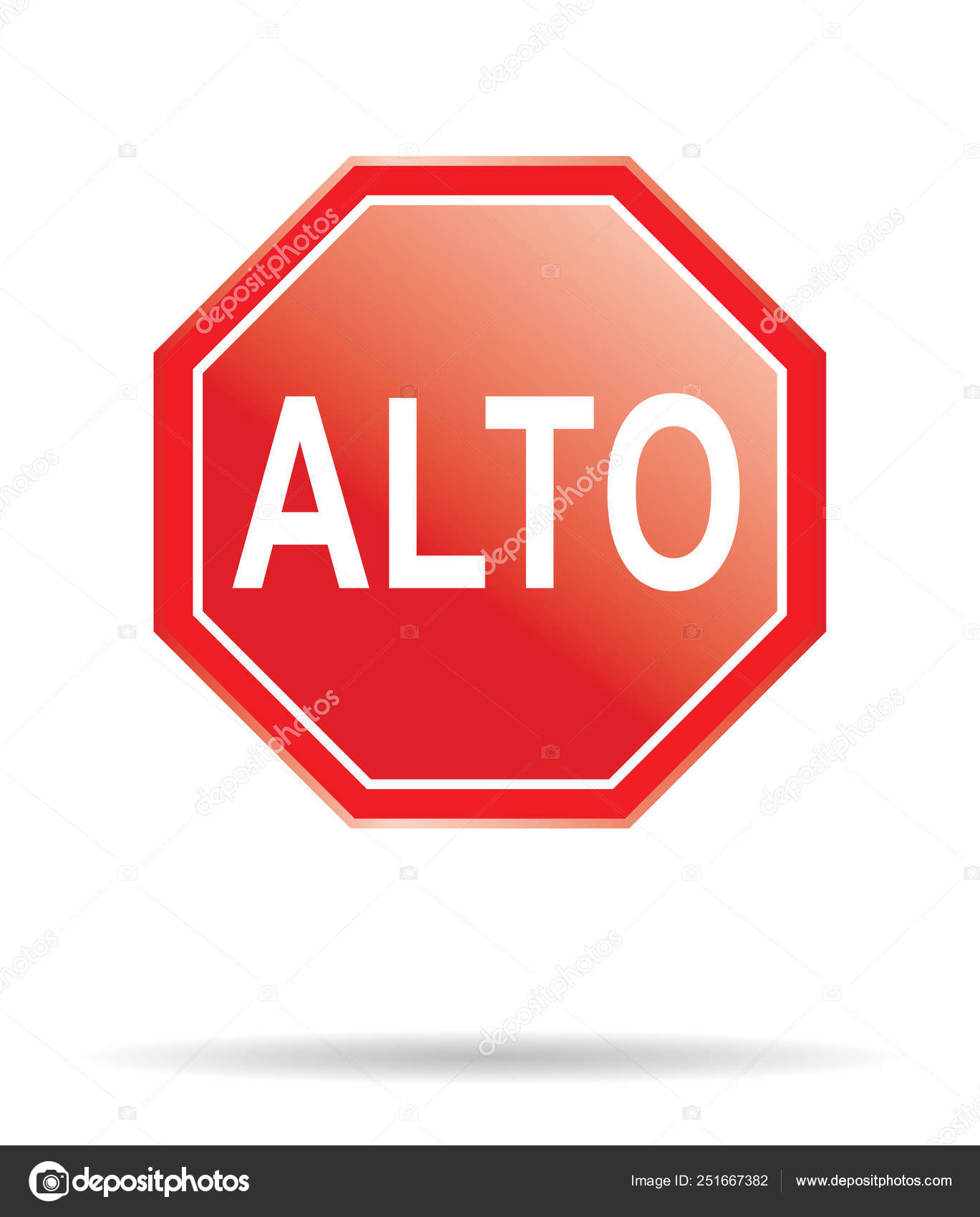 Stop sign spanish Stock Vector Image by ©oculo 251667382