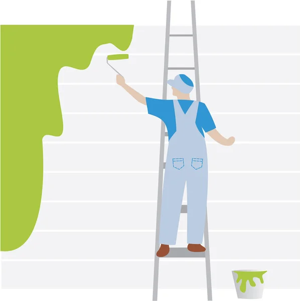 Pintor de pared — Vector de stock