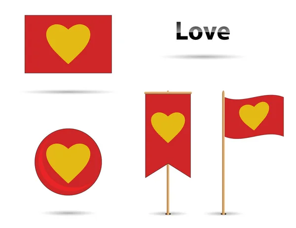 Banderas de amor — Archivo Imágenes Vectoriales