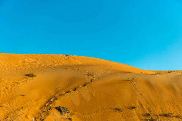 Poušť Oranžový Písek Modré Nebe — Stock fotografie