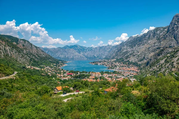 Pohled Kotorský Záliv Boka Kotorska Černá Hora Royalty Free Stock Fotografie
