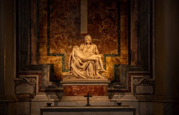 Pieta Michel Ange Dans Basilique Saint Pierre Rome 1498 — Photo