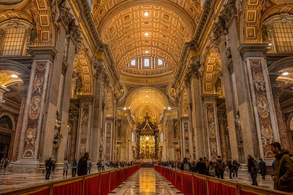 Intérieurs Merveilleux Basilique Saint Pierre Vatican — Photo