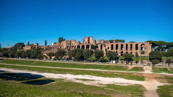 Ruínas Circo Máximo Palácio Das Colinas Palatinas Roma Itália — Fotografia de Stock