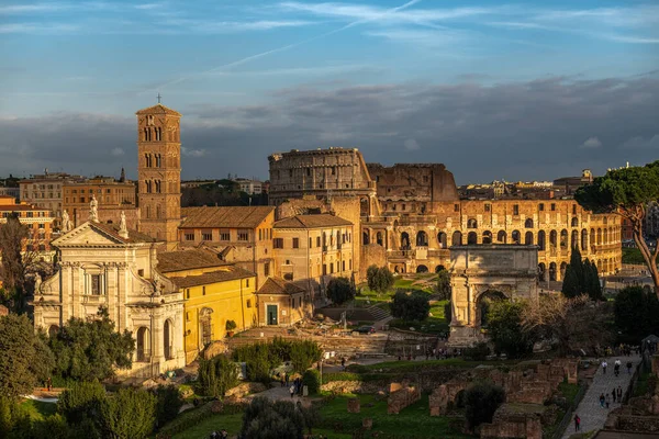 Foro Romano Veduta Verso Coloseum Roma Italia Europa — Foto Stock