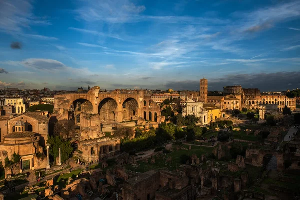 Panorama Del Foro Romano Termine Una Giornata Sole — Foto Stock