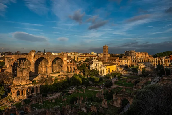 Panorama Del Foro Romano Termine Una Giornata Sole — Foto Stock