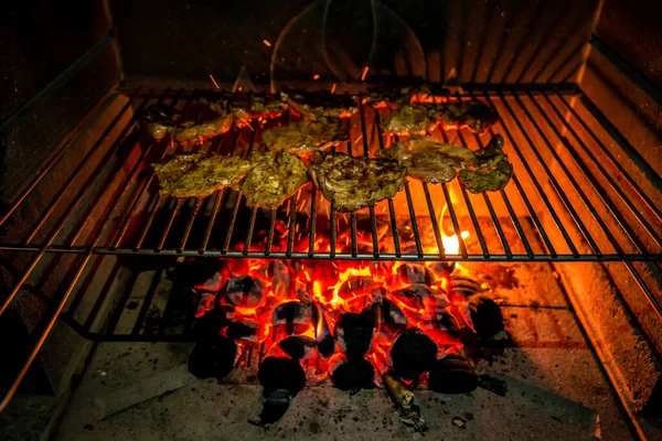 Pedaços Cozidos Pescoço Porco Grelha — Fotografia de Stock