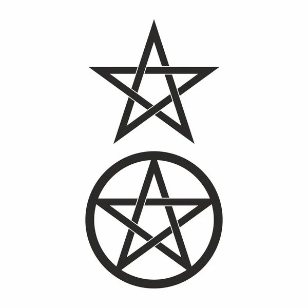 Fünfzackiges Pentagramm Das Für Esoterische Dekorationen Wie Witka Runenelemente Und — Stockvektor