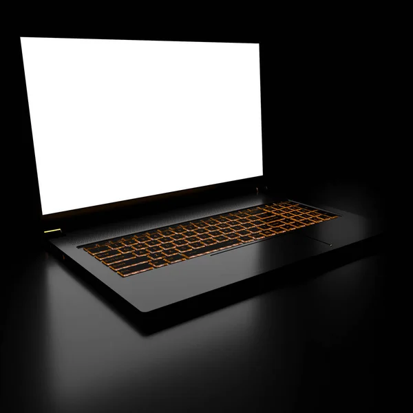 Render Rgb Laptop Template Met Wit Scherm — Stockfoto