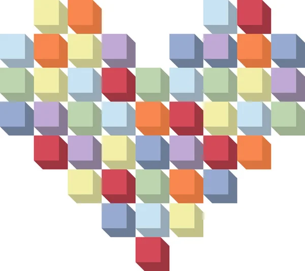 Coeur Fait Avec Des Cubes — Image vectorielle