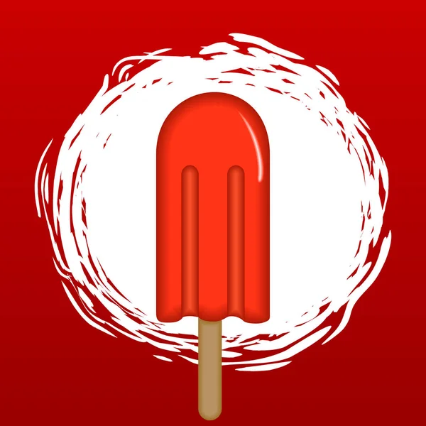 Красное Мороженое — стоковый вектор