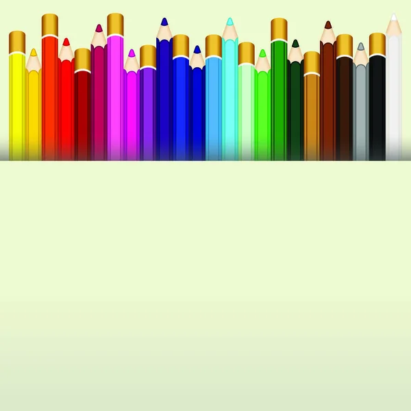Image Vectorielle Évolutive Représentant Fond Crayons Couleur Illustration Avec Des — Image vectorielle
