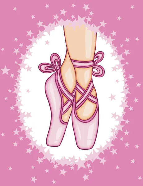 Roze Ballerina Schoenen Achtergrond — Stockvector
