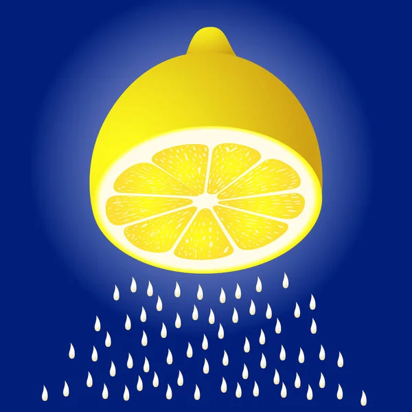 Lemon Juice Drops Background — Stock Vector