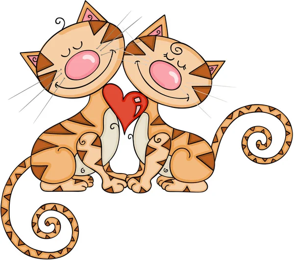 Κλιμακούμενη Διανυσματικών Αντιπροσωπεύει Ένα Δύο Γάτες Αγάπης Στοιχείο Για Σχεδιασμό — Διανυσματικό Αρχείο