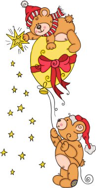 Oyuncak ayılar Noel yağmur yıldız