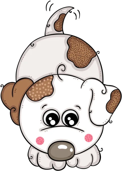 Ölçeklenebilir vektörel mutlu beyaz bir köpek için tasarım, öğe temsil eden beyaz arka plan üzerinde illüstrasyon izole.
