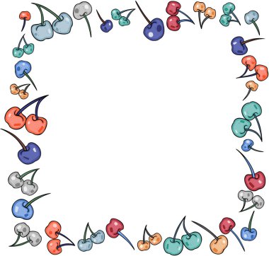 Kenarlık çerçeve renkli kiraz yaptı