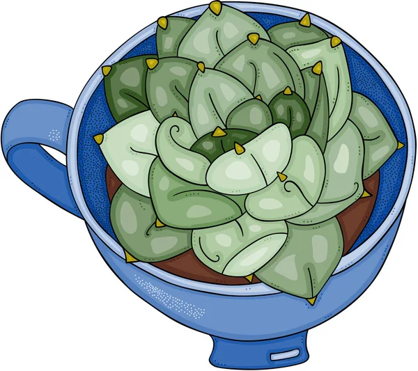 Škálovatelné Vektorové Představující Kaktus Šálek Čaje Prvek Pro Design Ilustrace — Stockový vektor