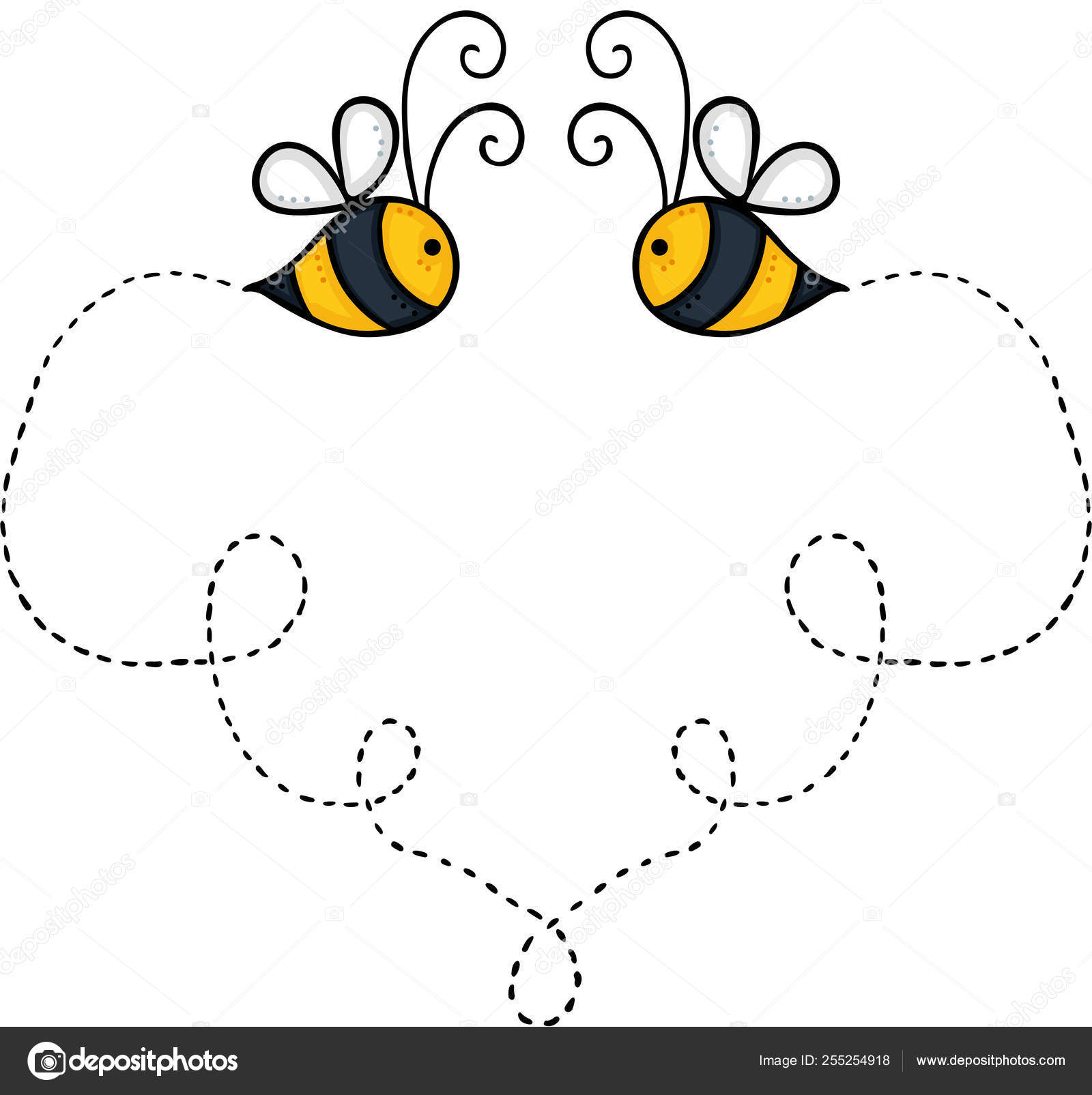 Two Bees Flying Create Heart Stock Vector by ©socris79 255254918