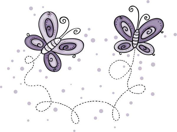 Две Красивые Маленькие Бабочки — стоковый вектор