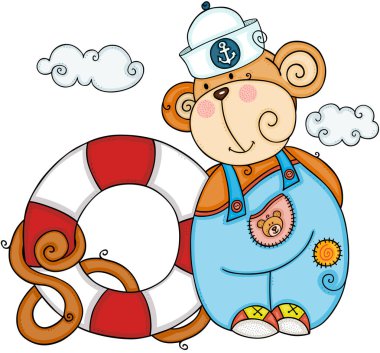 Hayat kurtarmak yardım ile dost denizci maymun float