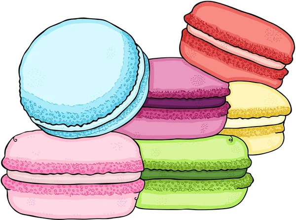 Högen Färgglada Macaron — Stock vektor